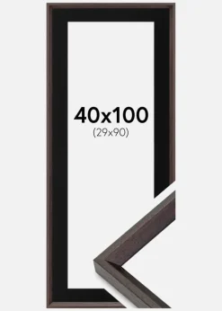 Ramme Globe Espresso 40x100 cm - Passepartout Sort 30x91 cm