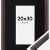 Ramme Globe Espresso 20x30 cm - Passepartout Sort 10x20 cm