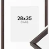 Ramme Globe Espresso 28x35 cm - Passepartout Hvid 20x25 cm
