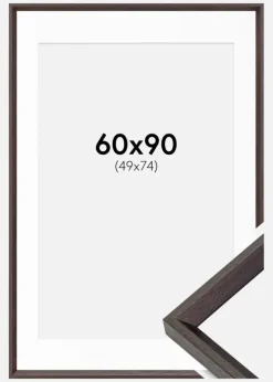 Ramme Globe Espresso 60x90 cm - Passepartout Hvid 50x80 cm