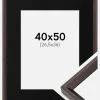 Ramme Globe Espresso 40x50 cm - Passepartout Sort 27,5x37 cm