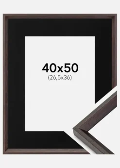 Ramme Globe Espresso 40x50 cm - Passepartout Sort 27,5x37 cm