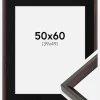 Ramme Globe Espresso 50x60 cm - Passepartout Sort 40x50 cm