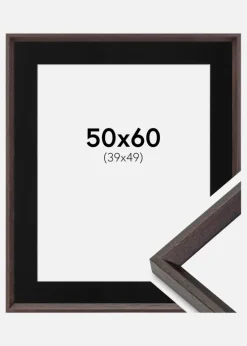 Ramme Globe Espresso 50x60 cm - Passepartout Sort 40x50 cm