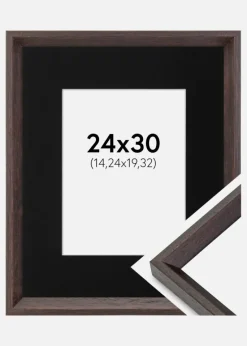 Ramme Globe Espresso 24x30 cm - Passepartout Sort 6x8 inches