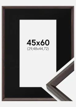 Ramme Globe Espresso 45x60 cm - Passepartout Sort 12x18 inches
