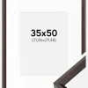 Ramme Globe Espresso 35x50 cm - Passepartout Hvid 9x12 inches