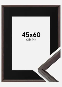 Ramme Globe Espresso 45x60 cm - Passepartout Sort 32x45 cm