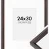 Ramme Globe Espresso 24x30 cm - Passepartout Hvid 6x8 inches
