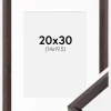Ramme Globe Espresso 20x30 cm - Passepartout Hvid 15x21 cm (A5)