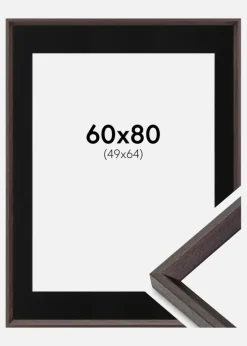 Ramme Globe Espresso 60x80 cm - Passepartout Sort 50x65 cm