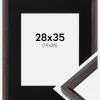 Ramme Globe Espresso 28x35 cm - Passepartout Sort 20x25 cm