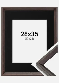 Ramme Globe Espresso 28x35 cm - Passepartout Sort 20x25 cm
