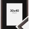 Ramme Globe Espresso 30x40 cm - Passepartout Sort 20x28 cm