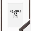 Ramme Globe Espresso 42x59,4 cm (A2) - Passepartout Hvid 25x38 cm