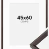Ramme Globe Espresso 45x60 cm - Passepartout Hvid 32x45 cm