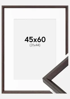 Ramme Globe Espresso 45x60 cm - Passepartout Hvid 32x45 cm