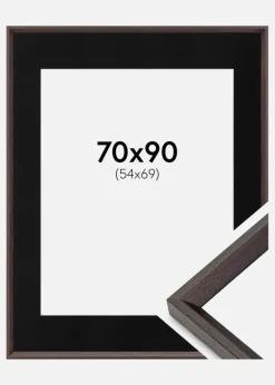 Ramme Globe Espresso 70x90 cm - Passepartout Sort 55x70 cm