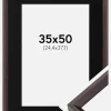 Ramme Globe Espresso 35x50 cm - Passepartout Sort 10x15 inches