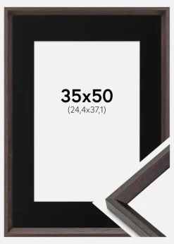 Ramme Globe Espresso 35x50 cm - Passepartout Sort 10x15 inches