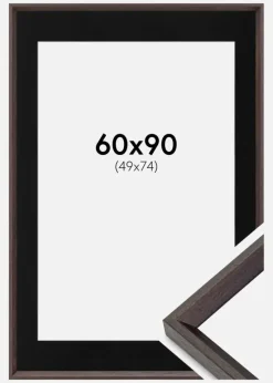 Ramme Globe Espresso 60x90 cm - Passepartout Sort 50x75 cm