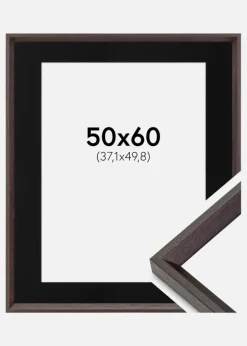 Ramme Globe Espresso 50x60 cm - Passepartout Sort 15x20 inches