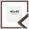 Ramme Globe Espresso 40x40 cm - Passepartout Hvid 10x10 inches