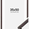 Ramme Globe Espresso 35x50 cm - Passepartout Hvid 11x17 inches