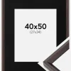 Ramme Globe Espresso 40x50 cm - Passepartout Sort 28x35 cm