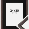 Ramme Globe Espresso 24x30 cm - Passepartout Sort 18x24 cm