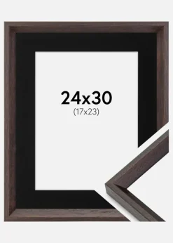 Ramme Globe Espresso 24x30 cm - Passepartout Sort 18x24 cm
