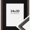 Ramme Globe Espresso 24x30 cm - Passepartout Sort 7x9 inches