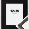 Ramme Globe Espresso 40x50 cm - Passepartout Sort 27x35 cm