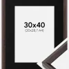 Ramme Globe Espresso 30x40 cm - Passepartout Sort 21x29,7 cm (A4)