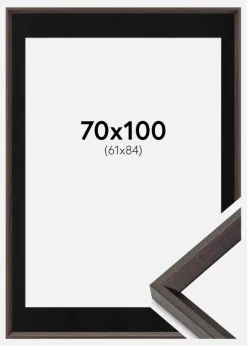 Ramme Globe Espresso 70x100 cm - Passepartout Sort 62x85 cm