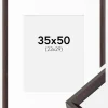 Ramme Globe Espresso 35x50 cm - Passepartout Hvid 24x30 cm