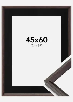Ramme Globe Espresso 45x60 cm - Passepartout Sort 35x50 cm