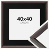 Ramme Globe Espresso 40x40 cm - Passepartout Sort 30x30 cm
