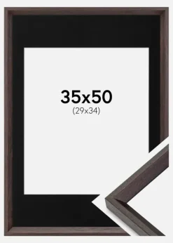 Ramme Globe Espresso 35x50 cm - Passepartout Sort 30x35 cm