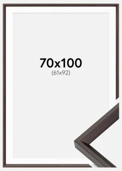 Ramme Globe Espresso 70x100 cm - Passepartout Hvid 62x93 cm