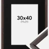 Ramme Globe Espresso 30x40 cm - Passepartout Sort 20x30 cm