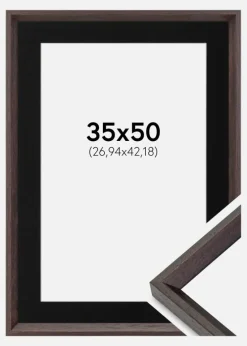 Ramme Globe Espresso 35x50 cm - Passepartout Sort 11x17 inches