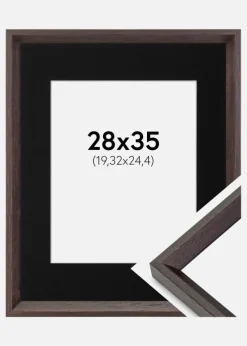 Ramme Globe Espresso 28x35 cm - Passepartout Sort 8x10 inches