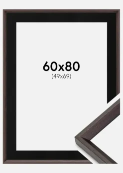 Ramme Globe Espresso 60x80 cm - Passepartout Sort 50x70 cm