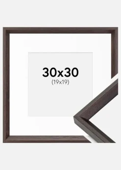 Ramme Globe Espresso 30x30 cm - Passepartout Hvid 20x20 cm