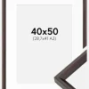 Ramme Globe Espresso 40x50 cm - Passepartout Hvid 29,7x42 cm (A3)