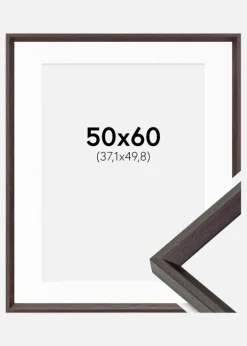 Ramme Globe Espresso 50x60 cm - Passepartout Hvid 15x20 inches