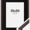 Ramme Globe Espresso 35x50 cm - Passepartout Sort 25x35 cm