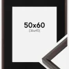 Ramme Globe Espresso 50x60 cm - Passepartout Sort 37x46 cm