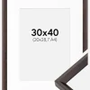 Ramme Globe Espresso 30x40 cm - Passepartout Hvid 21x29,7 cm (A4)